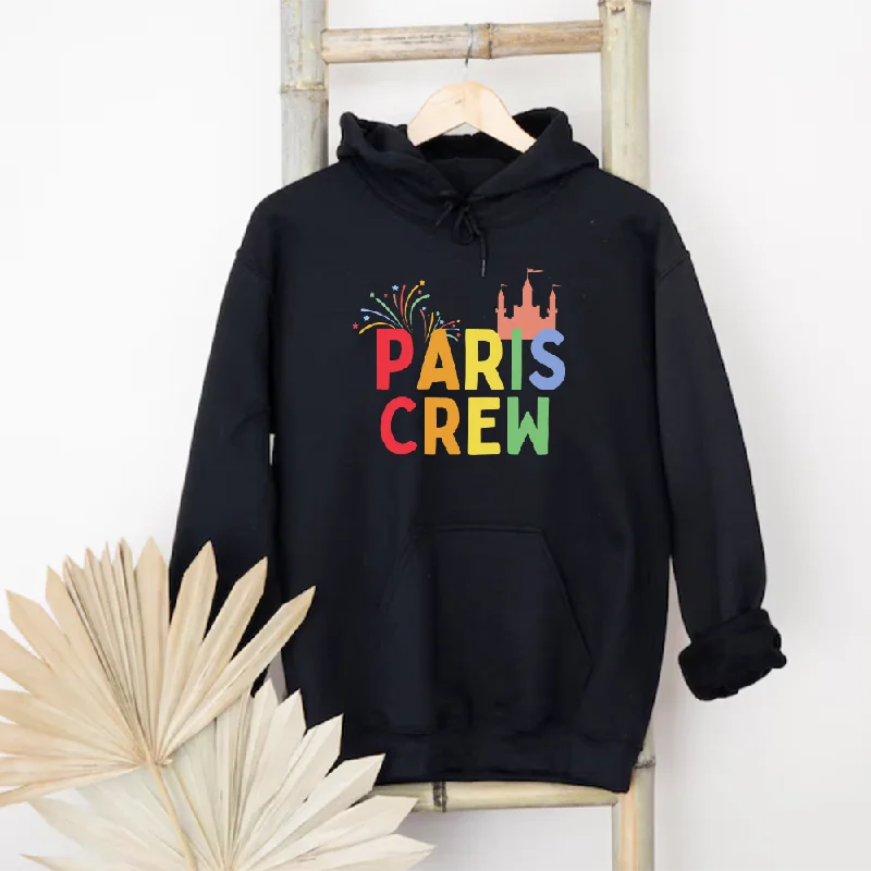 Men's short-sleeve sturdy low-cost tee-Paris Crew Family Matching Black Hoodies