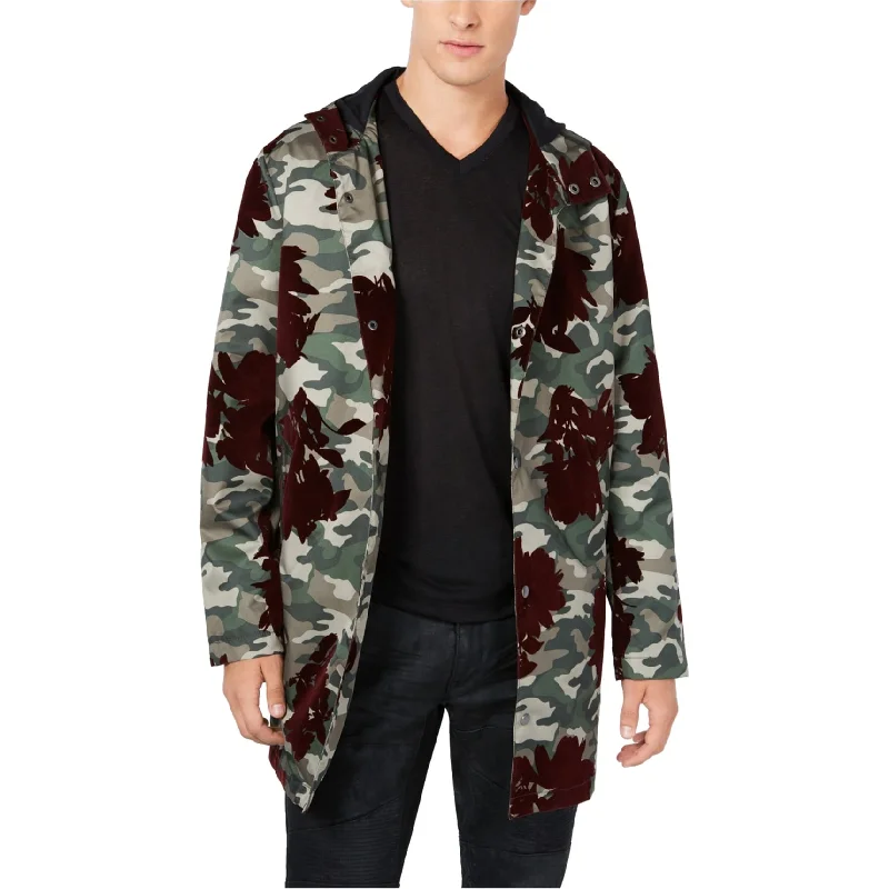 Men's trailblazer bold jackets-I-N-C Mens Flocked Parka Coat