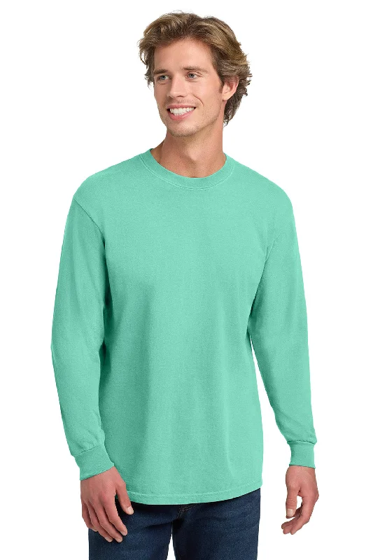 Men's short-sleeve trendy crisp ribbed top-Comfort Colors Mens Long Sleeve Crewneck T-Shirt - Chalky Mint Green