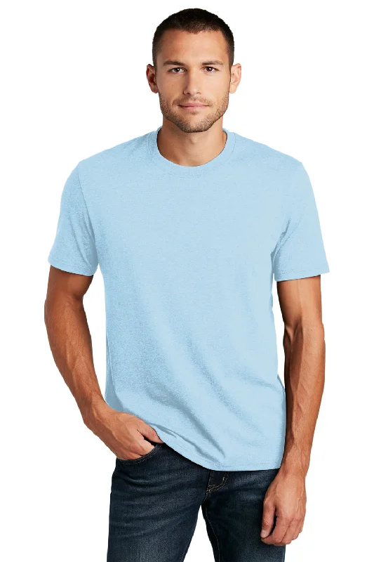 Men's short-sleeve urban warm tough polyester shirt-District Mens Re-Tee Short Sleeve Crewneck T-Shirt - Crystal Blue