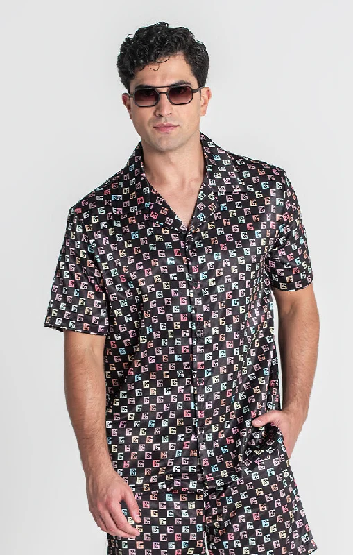 Men's short-sleeve retro cool festival shirt-Black Alma Shirt