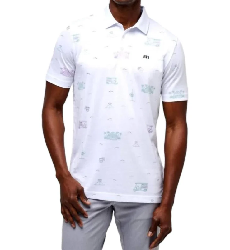 Men's short-sleeve retro cool relaxed floral shirt-Tiki Mapes Shirt In White