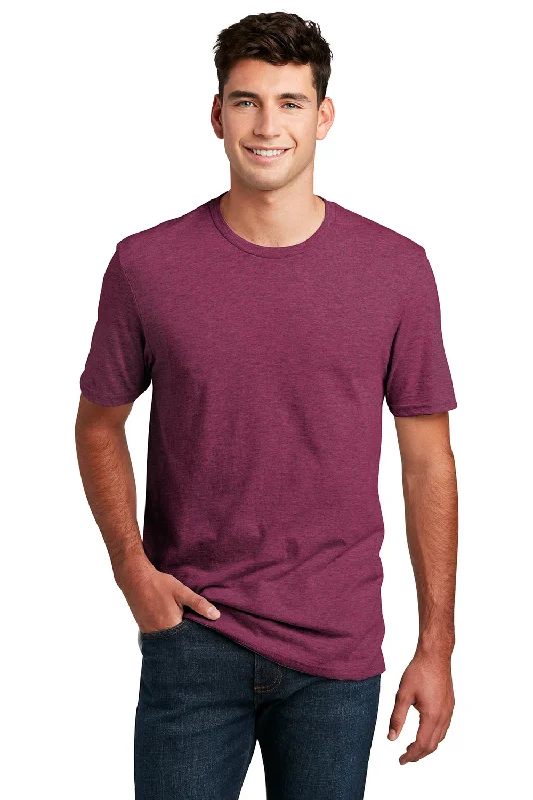 Men's short-sleeve classic tropical peach shirt-District Mens Perfect Blend Short Sleeve Crewneck T-Shirt - Raspberry Fleck