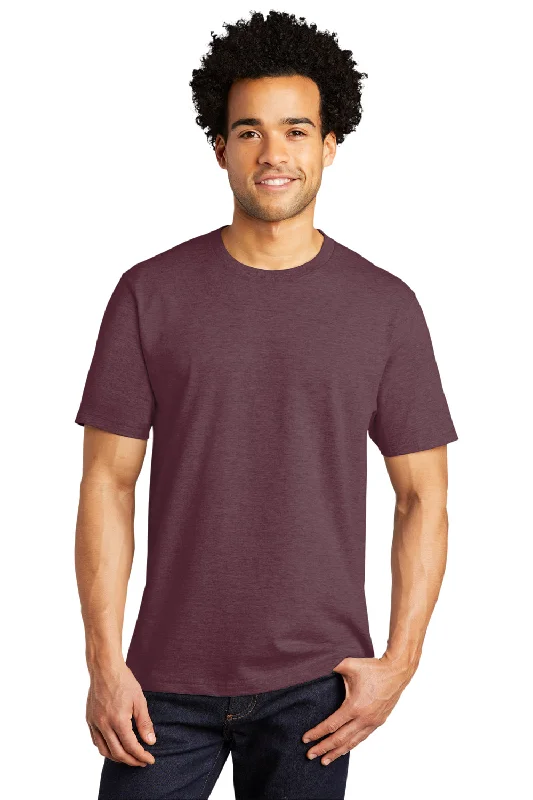 Men's short-sleeve sporty boxy black tee-Port & Company Mens Bouncer Short Sleeve Crewneck T-Shirt - Heather Athletic Maroon