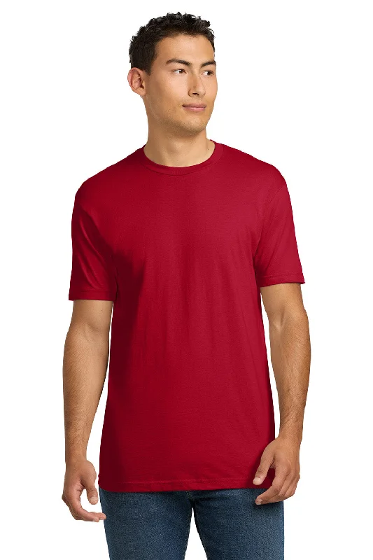 Men's short-sleeve sporty mesh top-Next Level Mens Fine Jersey Short Sleeve Crewneck T-Shirt - Red