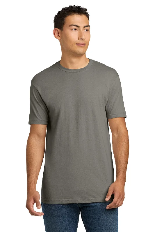 Men's short-sleeve plush Henley tee-Next Level Mens Fine Jersey Short Sleeve Crewneck T-Shirt - Warm Grey