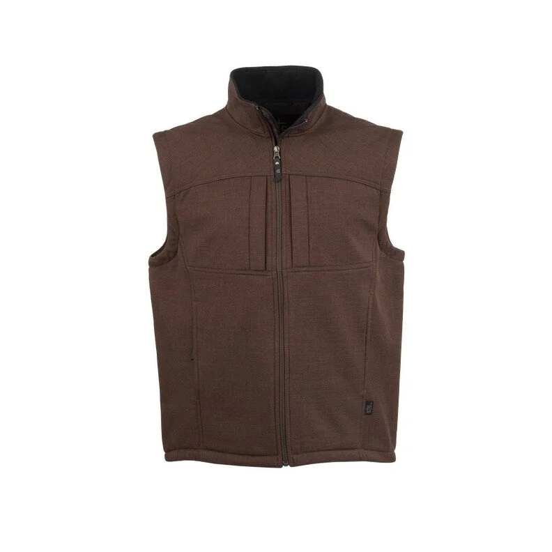 Men's relay team jackets-StS Ranchwear Western Vest Mens Fleece Zip Weston Chocolate STS3016