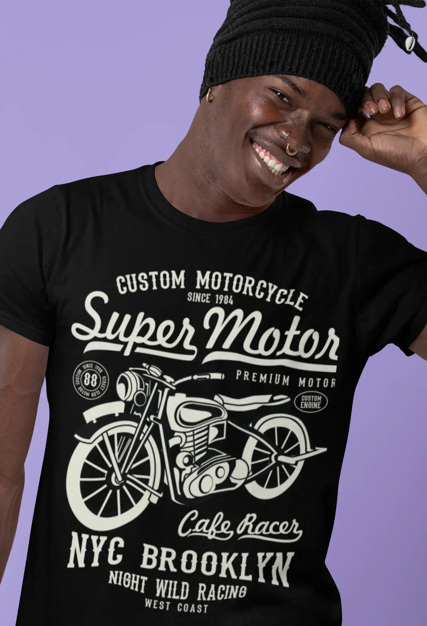 Men's short-sleeve soft trendy bright tennis tee-ULTRABASIC Men's Graphic T-Shirt Custom Motorcycle Since 1984 - Super Motor