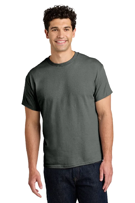 Men's short-sleeve modern vibrant urban gold shirt-Gildan Mens Short Sleeve Crewneck T-Shirt - Charcoal Grey