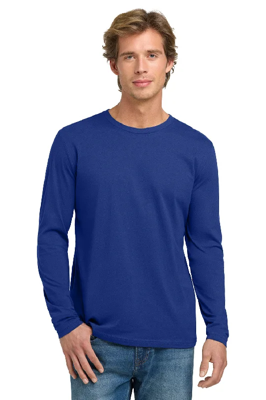 Men's short-sleeve athletic heather tee-Next Level Mens Fine Jersey Long Sleeve Crewneck T-Shirt - Royal Blue