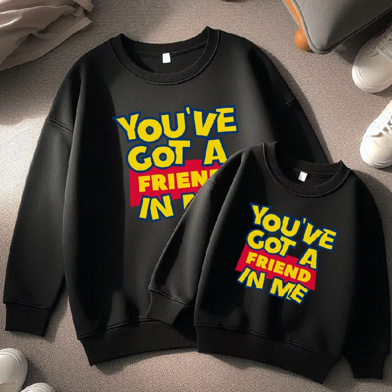 Men's short-sleeve crisp ribbed tee-You've Got A Friend In Me Matching Black Sweatshirts