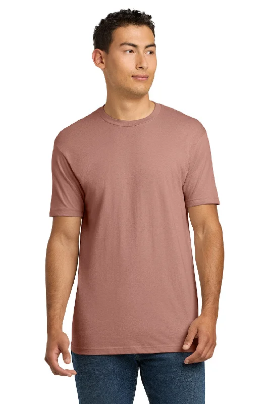 Men's short-sleeve urban warm breathable wool shirt-Next Level Mens Fine Jersey Short Sleeve Crewneck T-Shirt - Desert Pink