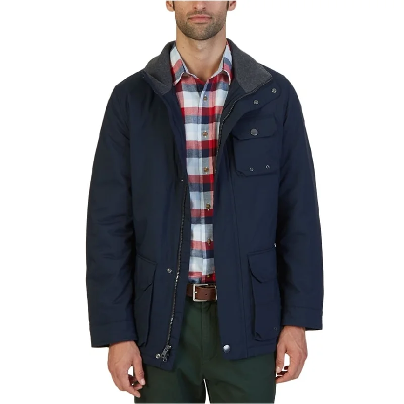 Men's painter work jackets-Nautica Mens Multi-Pocket Parka Coat