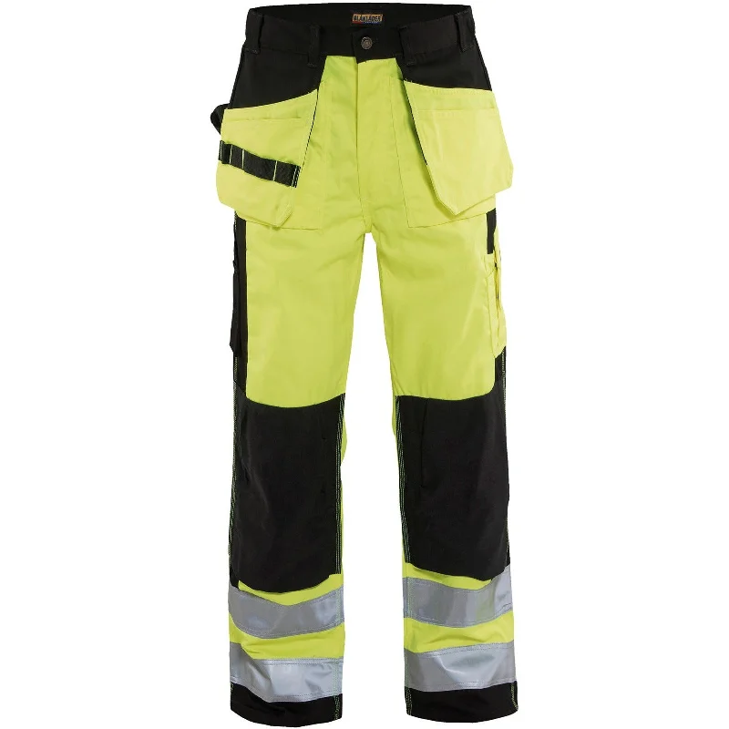 men's 32-inch tailored black pants-Blaklader Hi-Vis Pants 1633 1804 3399