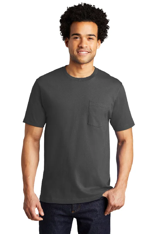 Men's short-sleeve airy high-performance top-Port & Company Mens Bouncer Short Sleeve Crewneck T-Shirt w/ Pocket - Coal Grey