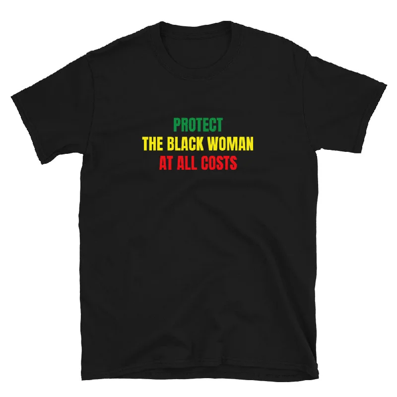 Men's short-sleeve tropical warm mustard shirt-Protect The Black Woman T-Shirt