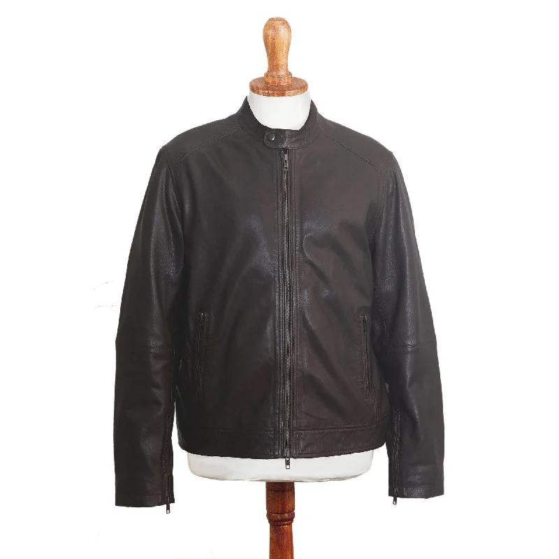 Men's navigator sharp jackets-Novica Handmade Suave Elegance Mens Leather Jacket