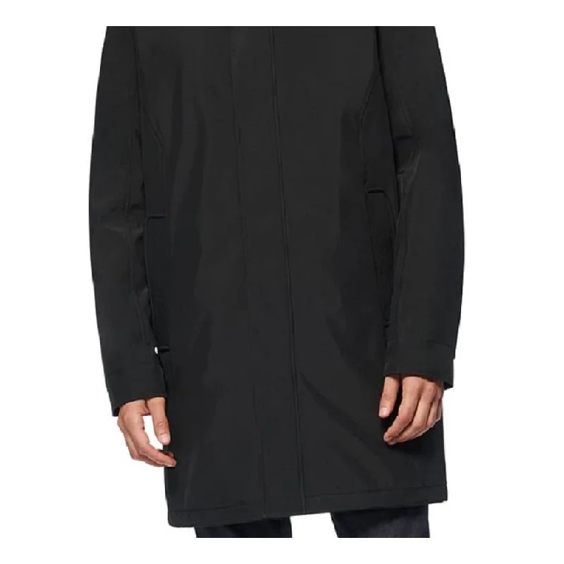 Men's lake calm jackets-Marc New York Men's Glynn Topper With Removable Faux Collar Jacket Black Size Medium