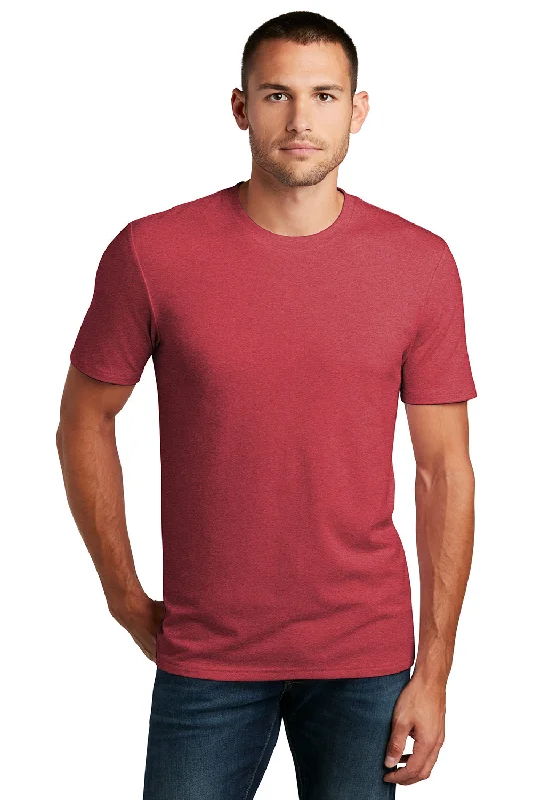 Men's short-sleeve subtle soft plush bamboo shirt-District Mens Flex Short Sleeve Crewneck T-Shirt - Heather Red - Closeout