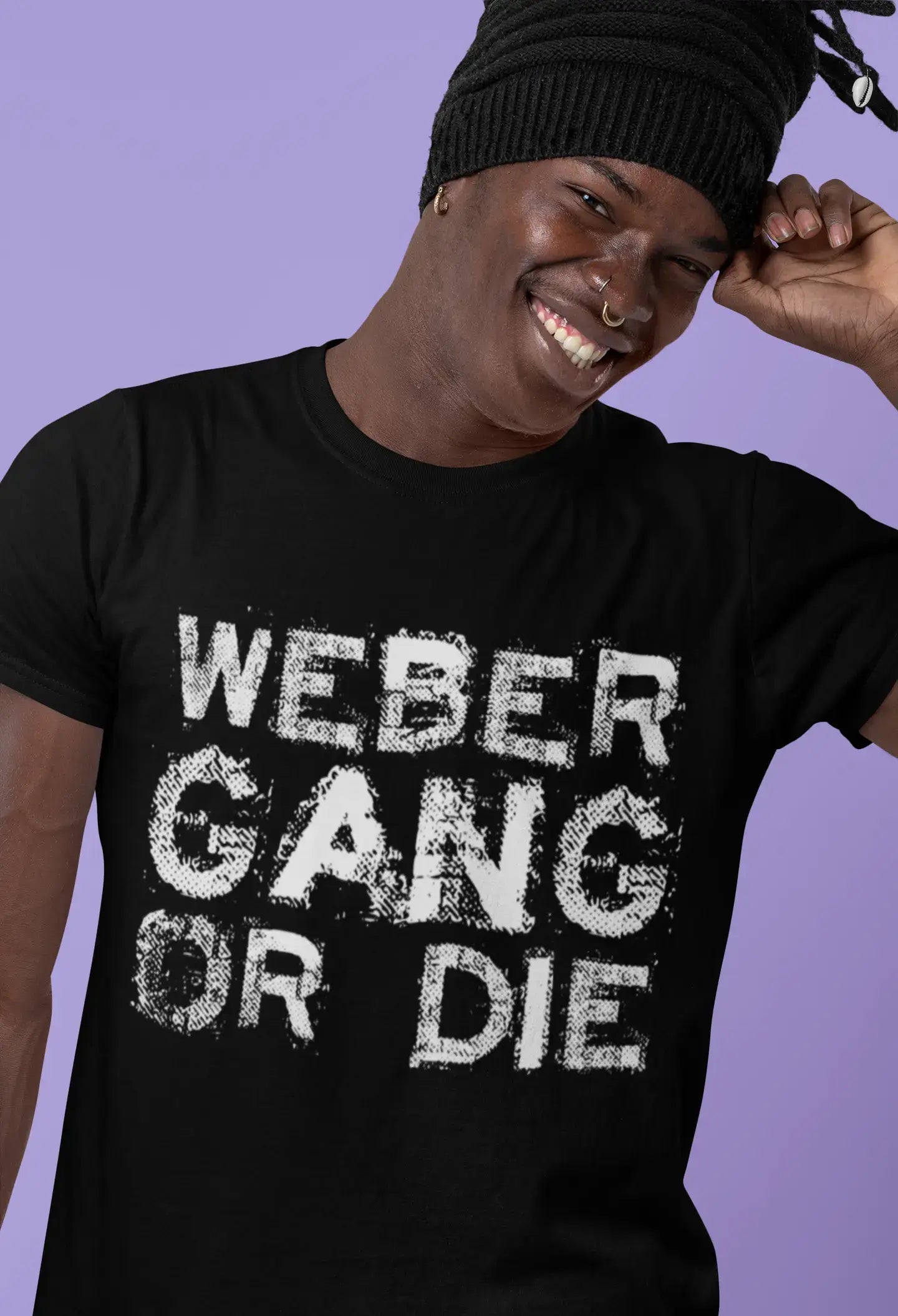 Men's short-sleeve neutral casual soft lavender tee-WEBER Family Gang Tshirt, Men's Tshirt, Black Tshirt, Gift T-shirt 00033