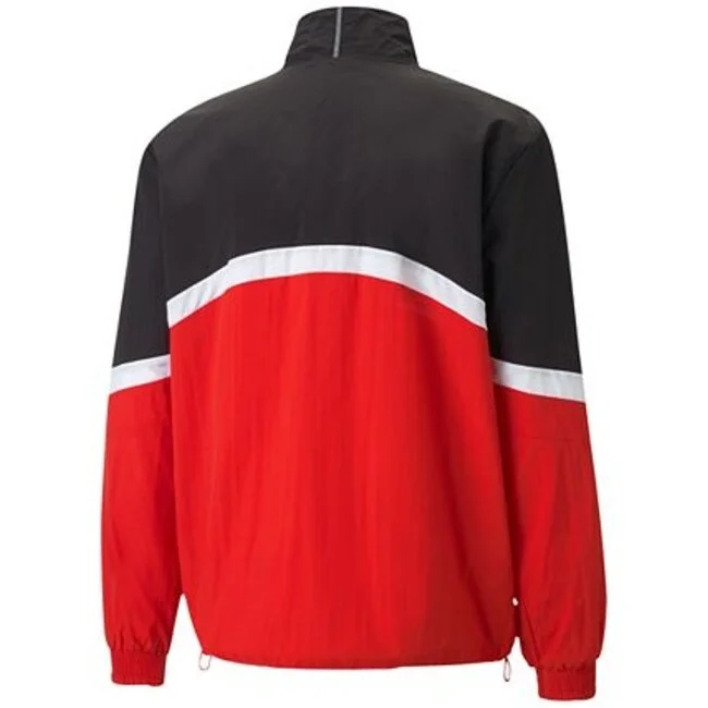 Men's moonlit glow jackets-Puma Men's Clyde Woven Colorblocked Track Jacket Black Size S