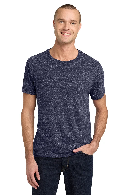 Men's short-sleeve stylish sleek neutral beige tee-Jerzees Mens Vintage Snow Short Sleeve Crewneck T-Shirt - Heather Navy Blue