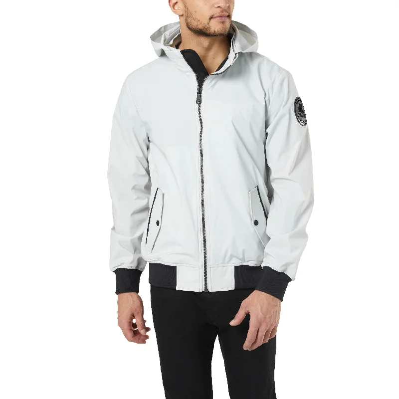 Men's welder flame-proof jackets-Pajar Men's Halcyon Bomber Rain Jacket with Removable Hood