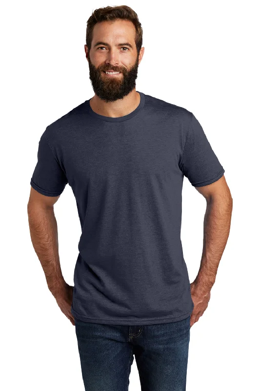 Men's short-sleeve muted fresh structured embroidered shirt-Allmade Mens Short Sleeve Crewneck T-Shirt - Rebel Blue