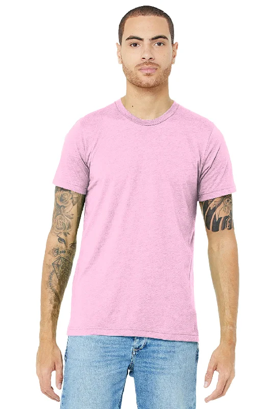 Men's short-sleeve soft trendy hiking top-Bella + Canvas Mens Short Sleeve Crewneck T-Shirt - Lilac Pink