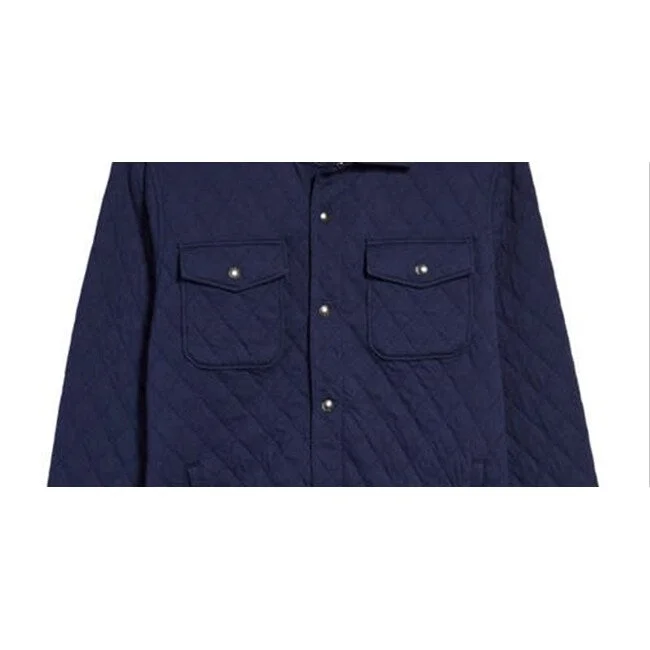 Men's skyline urban jackets-Ralph Lauren Men's Quilted Snap Up Shirt Jacket Blue Size X-Large