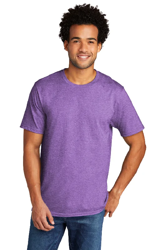 Men's short-sleeve fresh cool slate tee-Port & Company Mens Short Sleeve Crewneck T-Shirt - Heather Team Purple