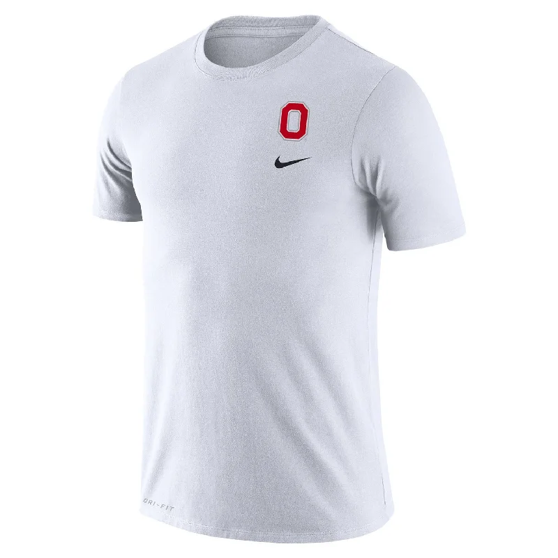 Men's short-sleeve bold rich sporty mesh tee-Ohio State Buckeyes Nike Dri-FIT Cotton DNA White T-Shirt