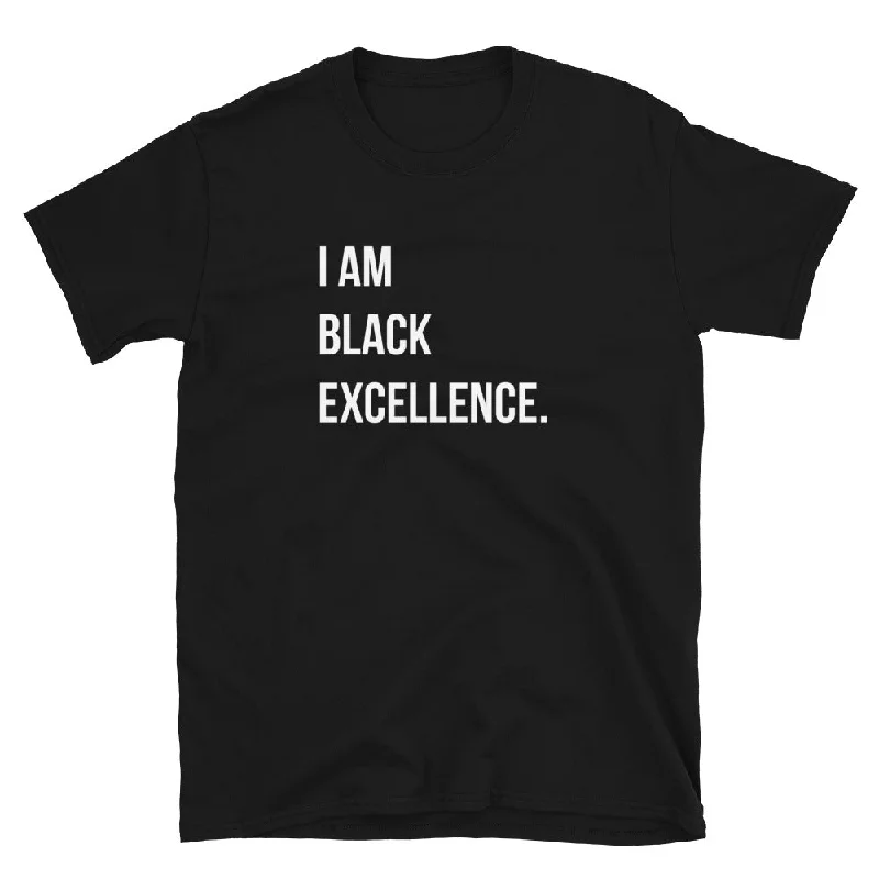 Men's short-sleeve sleek sporty teal tee-I Am Black Excellence T-Shirt