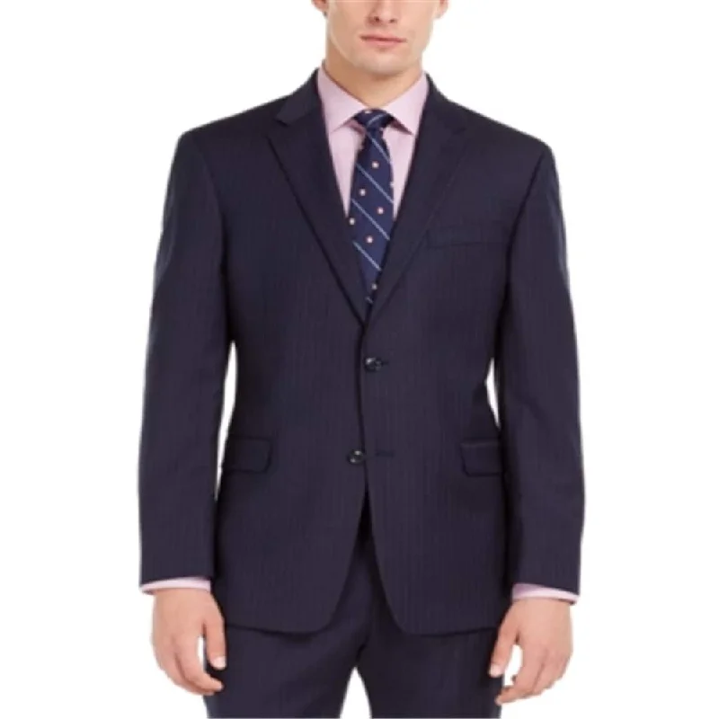 Men's victory celebration jackets-Tommy Hilfiger Men's Modern Fit Thflex Stretch Pinstripe Suit Jacket Blue Size 42