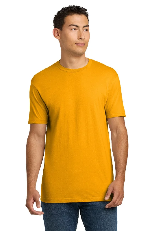 Men's short-sleeve vibrant sleek black tee-Next Level Mens Fine Jersey Short Sleeve Crewneck T-Shirt - Gold