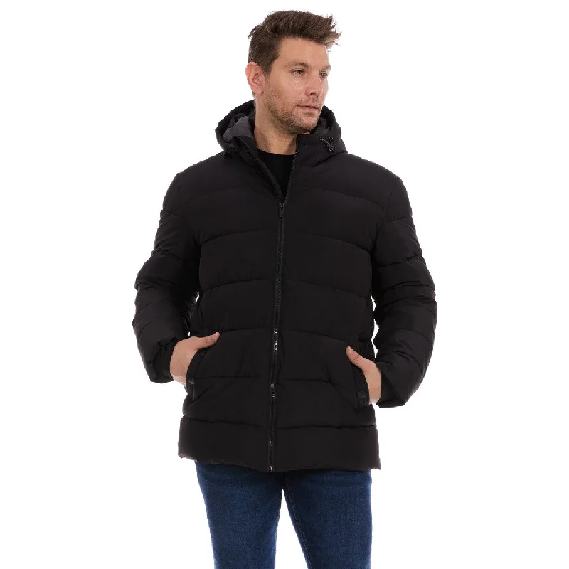 Men's architect sharp jackets-Perry Ellis Mens Solid Heavy Puffer