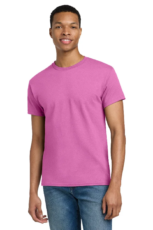 Men's short-sleeve sleek neutral subtle taupe shirt-Gildan Mens Ultra Short Sleeve Crewneck T-Shirt - Azalea Pink