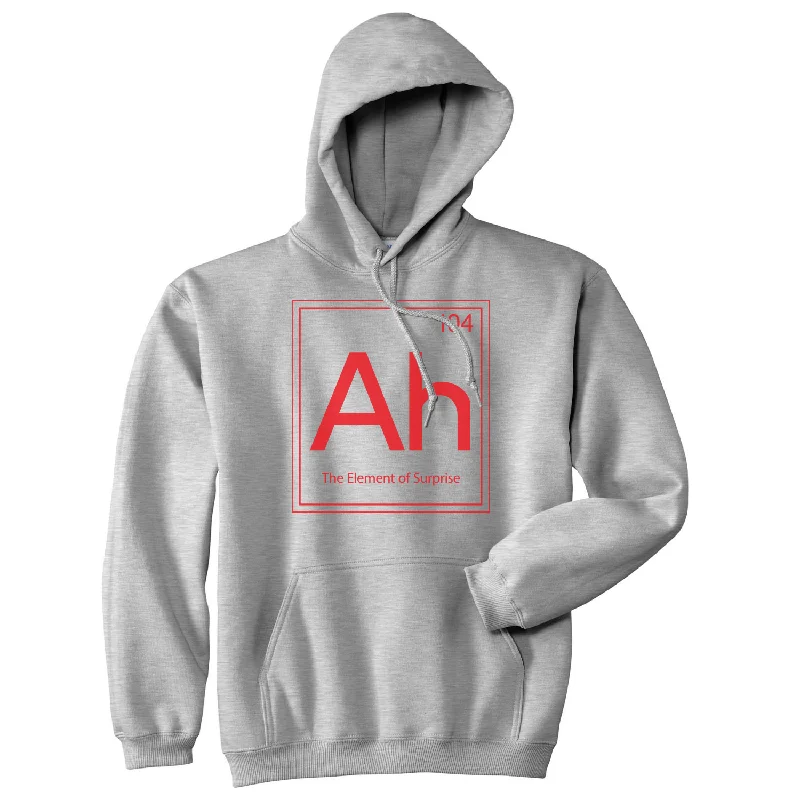 Men's hoodie with loose fabric-Ah The Element Of Surprise Sweatshirt Funny Periodic Table Hoodie