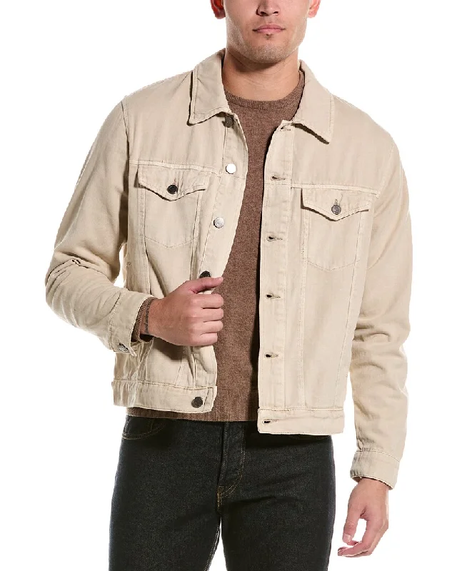 Men's safari khaki jackets-Bagatelle Garment Washed Trucker Jacket