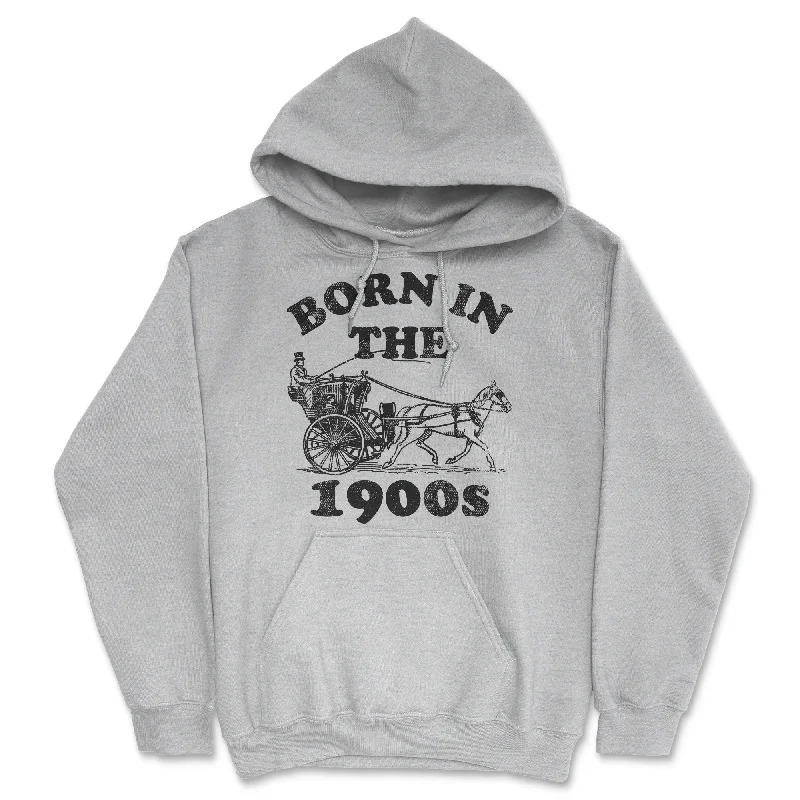 Men's hoodie with loose weave-Born In The 1900s Hoodie