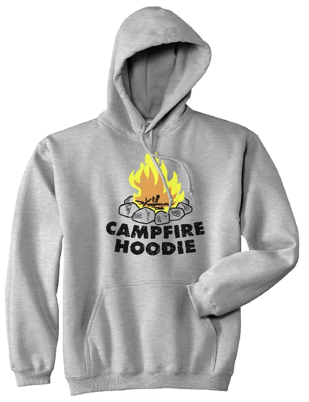 Men's hoodie for breezy trails-Campfire Hoodie Funny Happy Camper Summer Camping Outdoor Hooded Sweatshirt