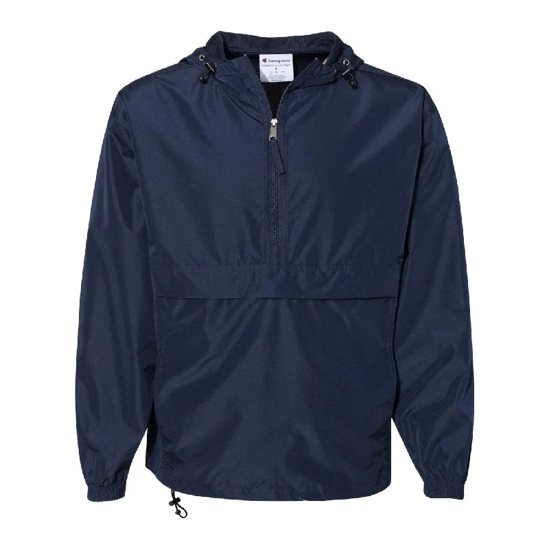 Men's welder flame-proof jackets-Champion Packable Quarter-Zip Jacket