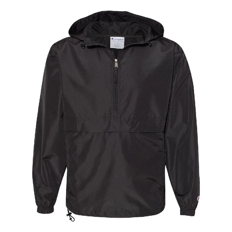 Men's electrician safety jackets-Champion Packable Quarter-Zip Jacket