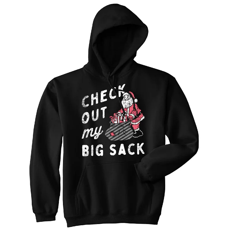 Men's hoodie with flat design-Check Out My Big Sack Hoodie