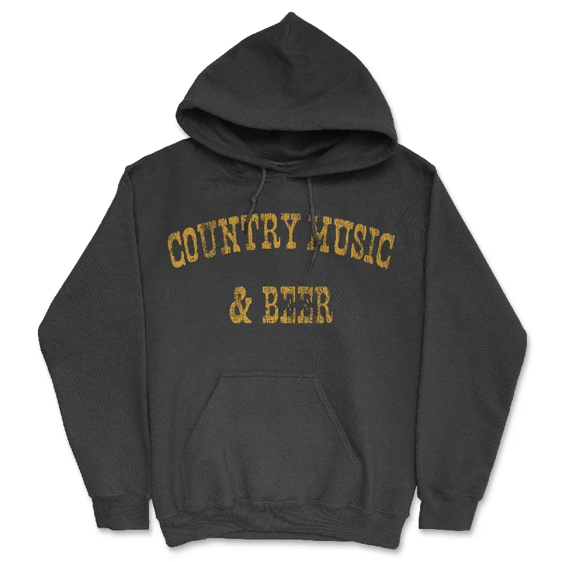 Men's hoodie for archery training-Country Music And Beer Hoodie