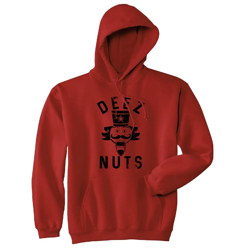 Men's hoodie with crisp design-Deez Nuts Hoodie Funny Christmas Party Nutcracker Hilarious Offensive Xmas Joke