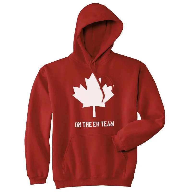 Men's hoodie with subtle design-Eh Team Canada Sweater Funny Canadian Shirts Novelty Graphic Hilarious Hoodie