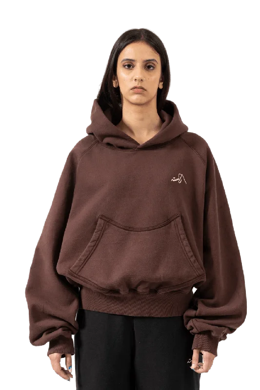 Men's hoodie with deep cuffs-BROWN MADE IN PAK HOODIE (v2)