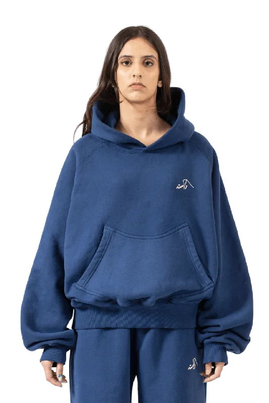 Men's hoodie for quiet vibes-NAVY BLUE MADE IN PAK HOODIE (v2)