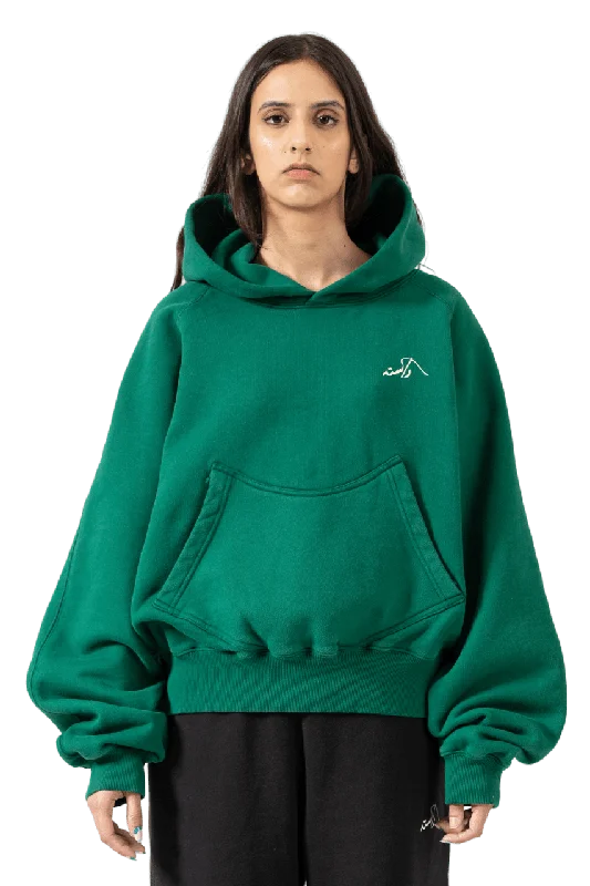 Men's hoodie with cougar stripe-MOSS GREEN MADE IN PAK HOODIE (v2)